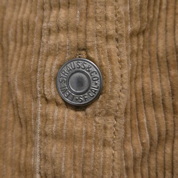 NWT Levi's FIORELLA Golden Tan Cotton Corduroy Button Down Jumper Dress, Sz Med - Picture 7 of 12